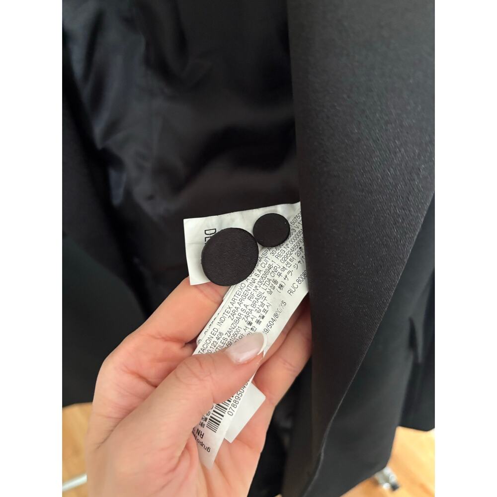 ZARA Black Double Breasted Tuxedo Blazer Satin Lapel Women’s XS EU 34 - Picture 7 of 12